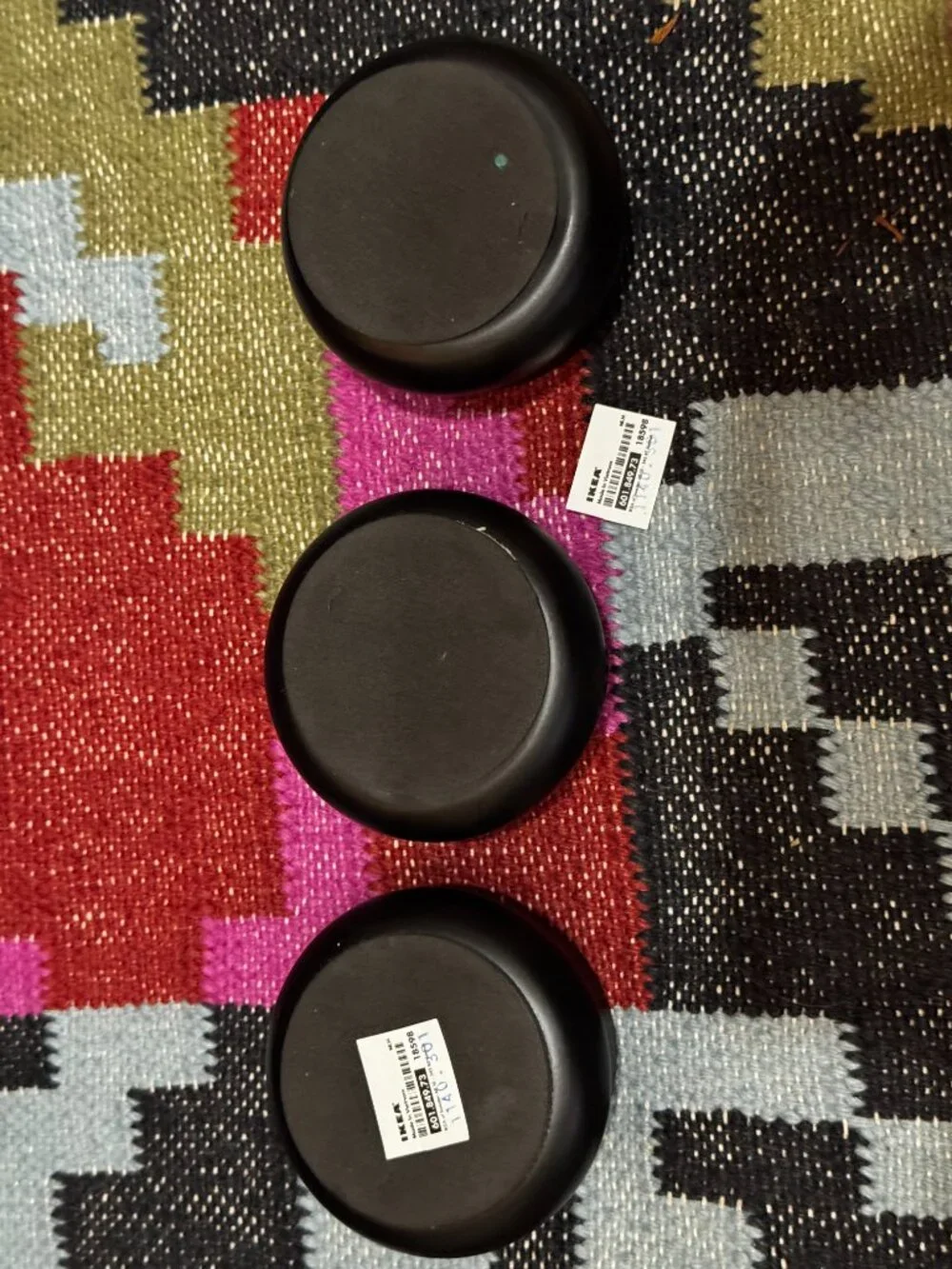 Ikea STRÄNGNÄS Metal Candle Holder, Set of 3, Black, 601.849.73
